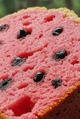 A delicious slice of easy watermelon bread topped with fresh fruit.