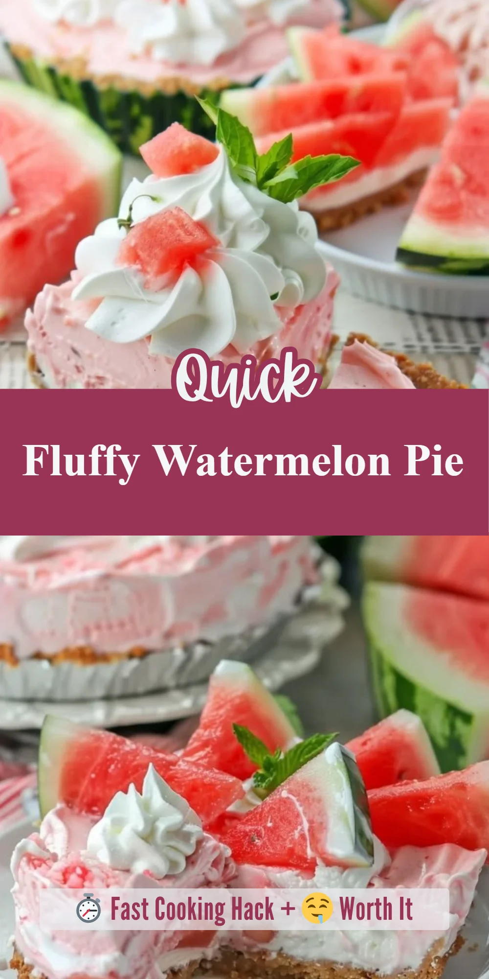 Fluffy Watermelon Pie