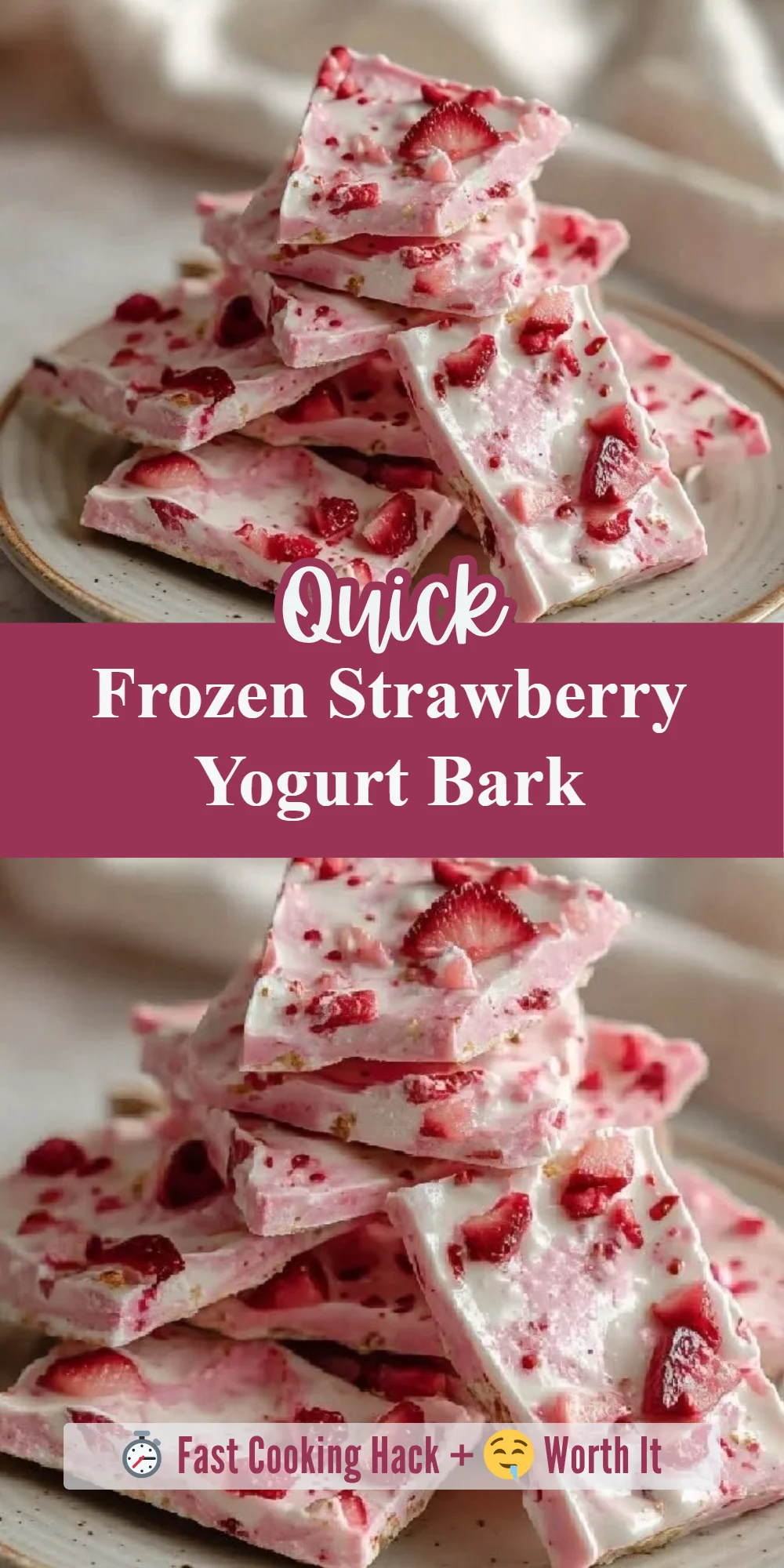 Frozen Strawberry Yogurt Bark