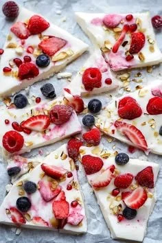 Homemade frozen yogurt bark with colorful toppings and a refreshing twist