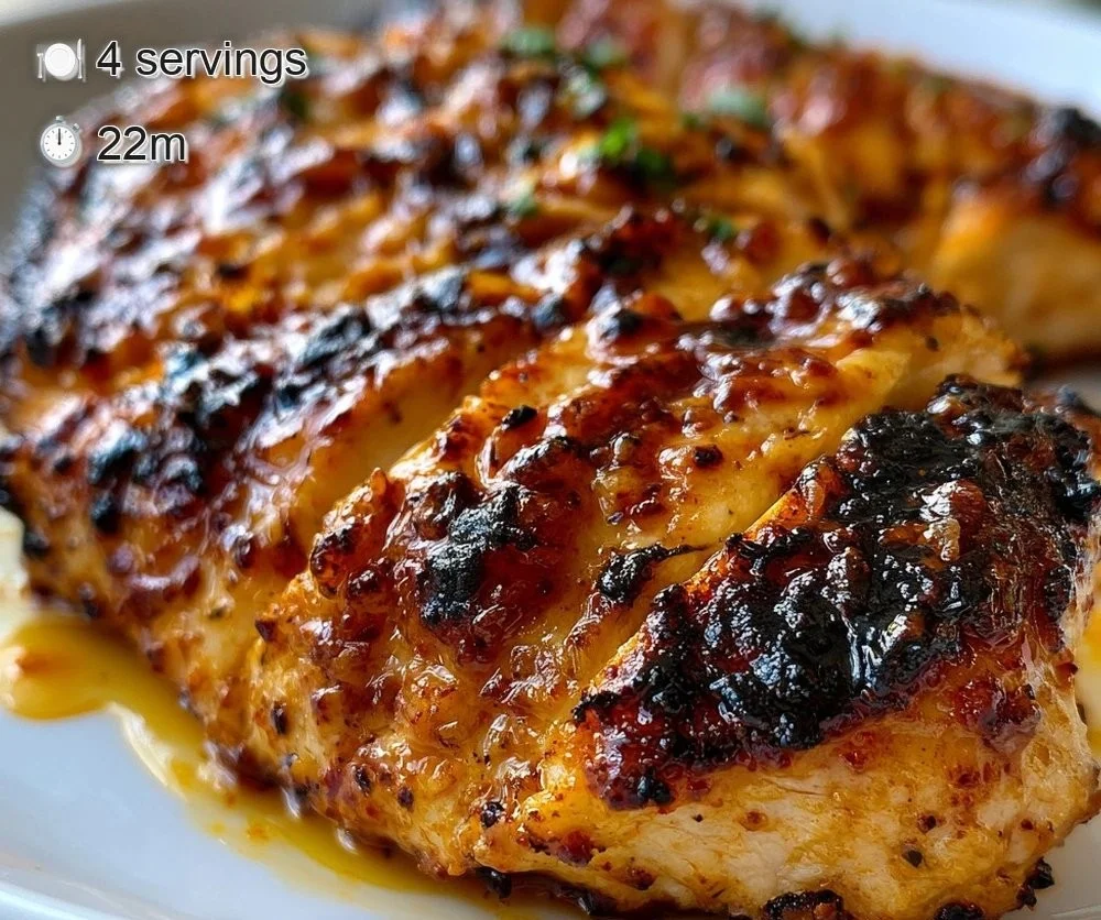 Juicy grilled chicken served with fresh herbs and vegetables