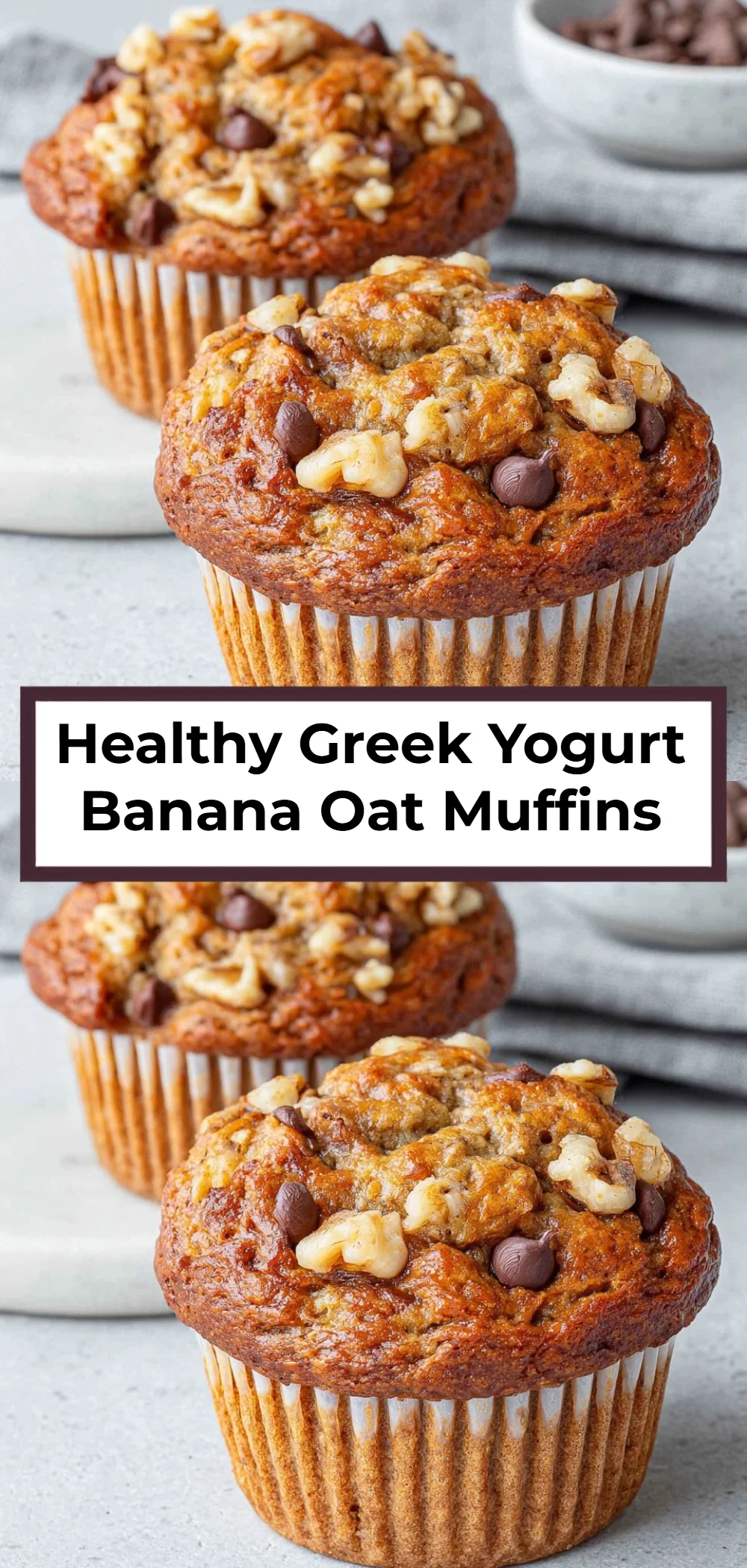 Healthy Greek Yogurt Banana Oat Muffins