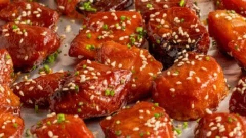 Honey Garlic Salmon Bites