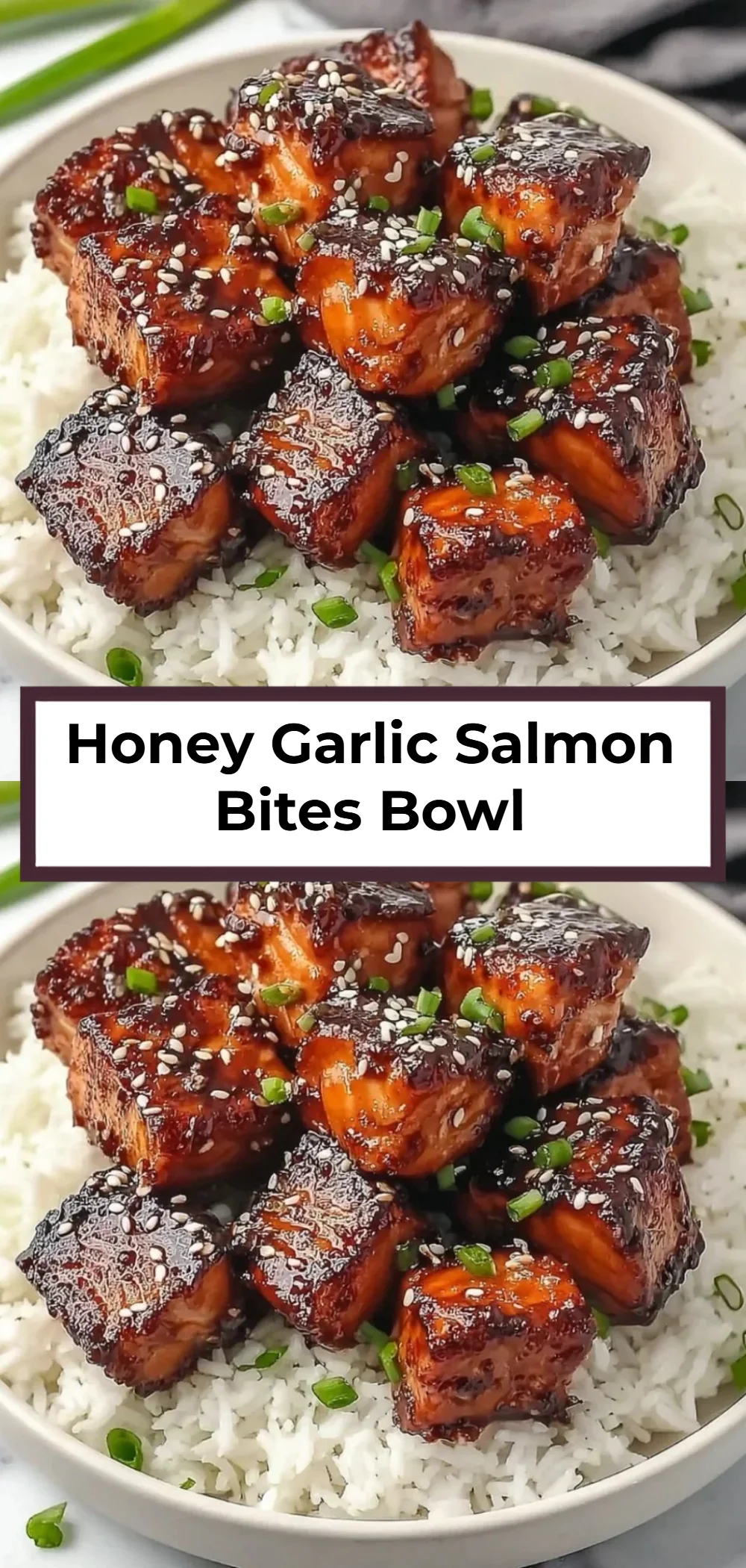 Honey Garlic Salmon Bites Bowl