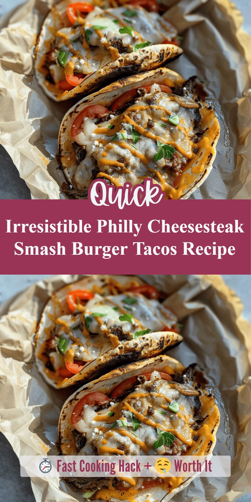 Irresistible Philly Cheesesteak Smash Burger Tacos Recipe