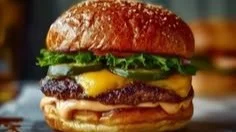 Delicious smash burger with easy secret sauce on a plate