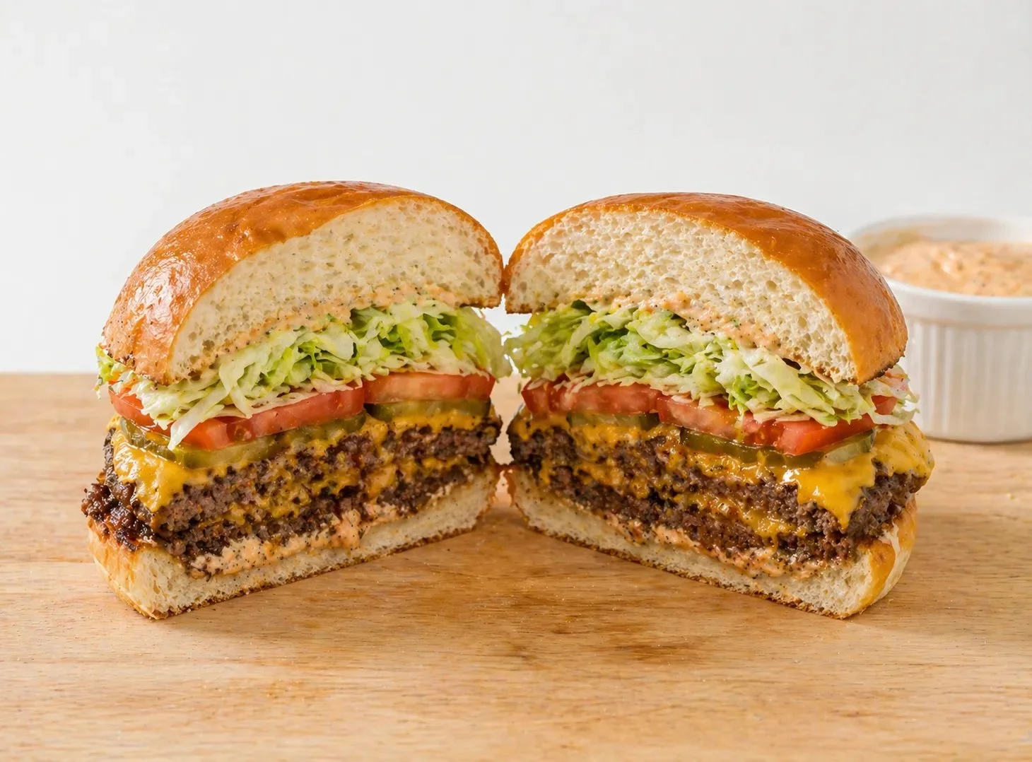 Delicious homemade smash burger with crispy crust and melted cheese