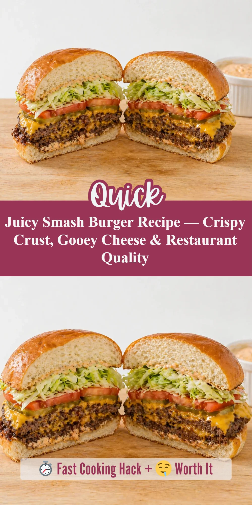Juicy Smash Burger Recipe — Crispy Crust, Gooey Cheese & Restaurant Quality
