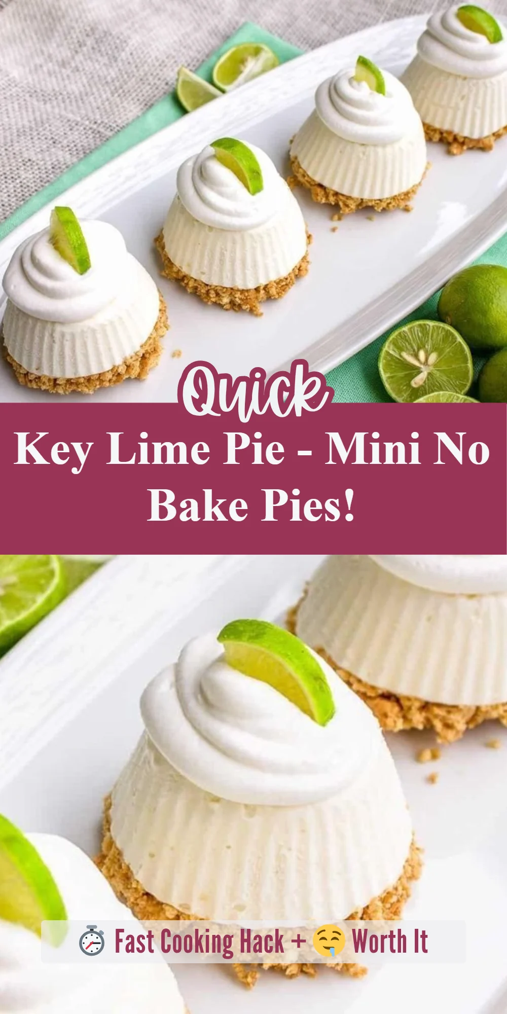 Key Lime Pie - Mini No Bake Pies!