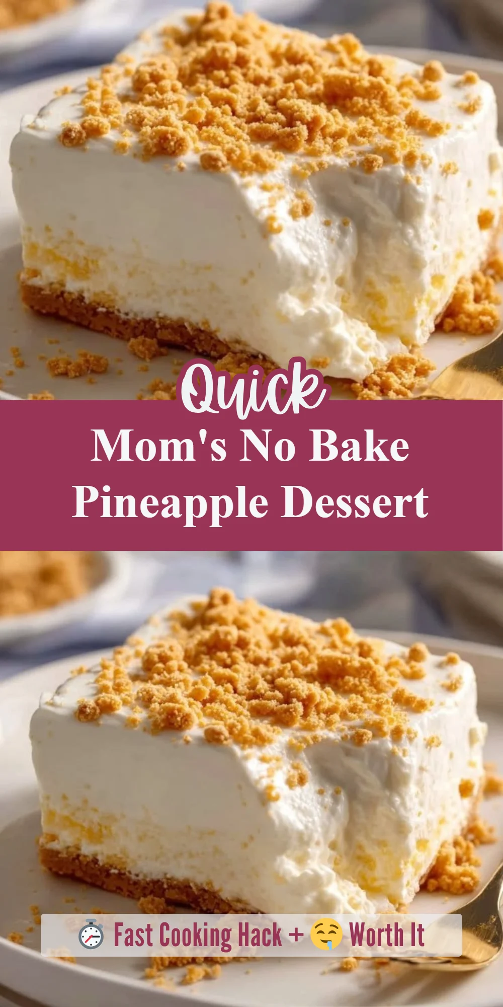 Mom's No Bake Pineapple Dessert