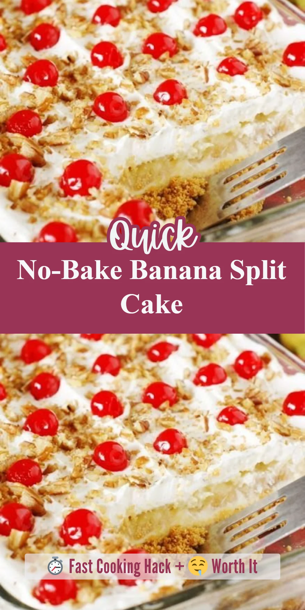 No-Bake Banana Split Cake