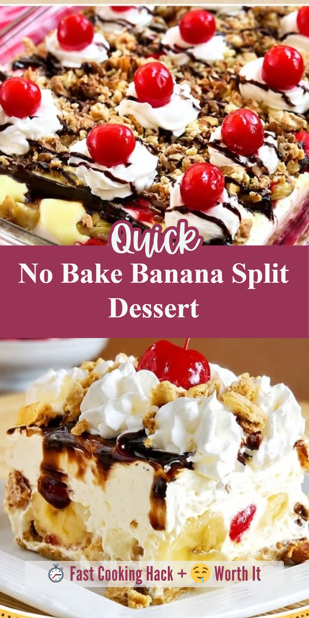 No Bake Banana Split Dessert