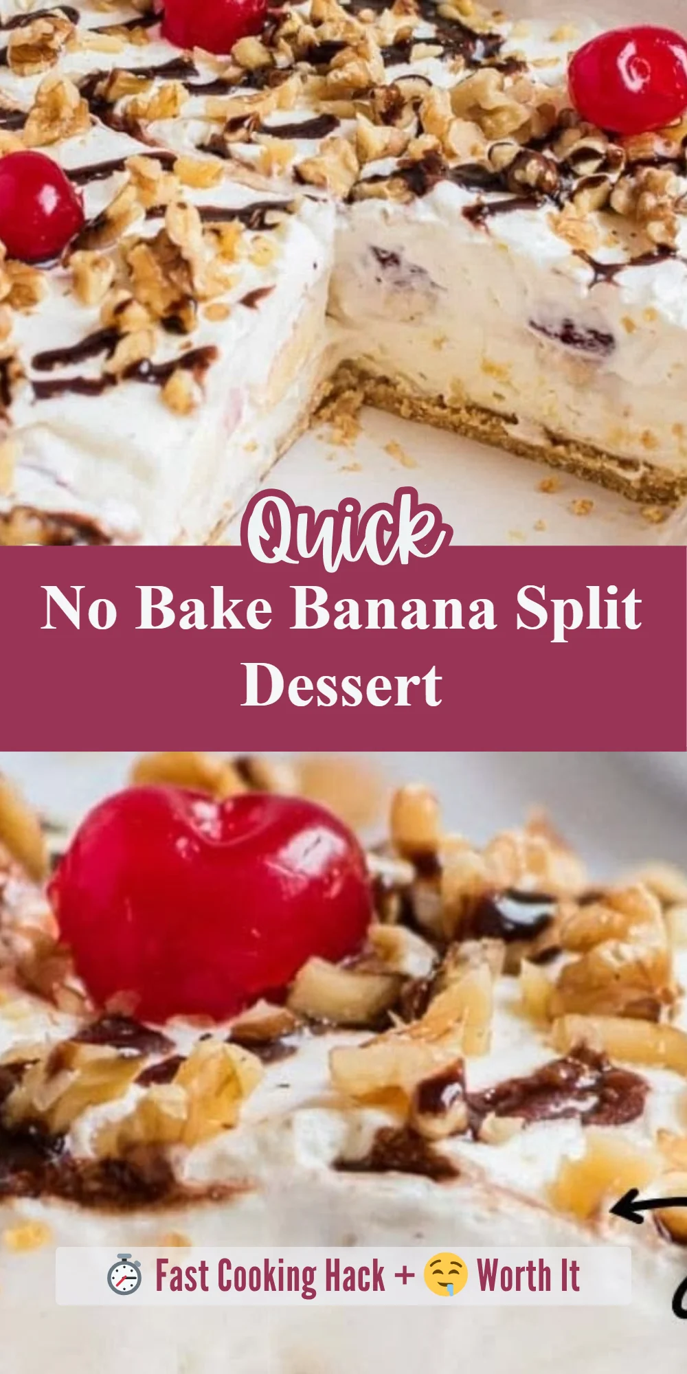 No Bake Banana Split Dessert