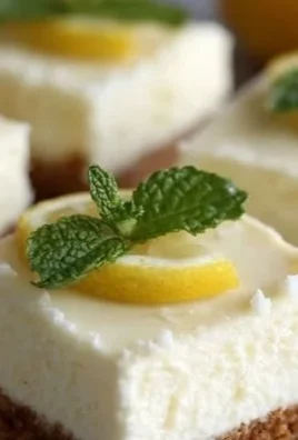 No-bake lemon cheesecake bars with a zesty lemon topping on a graham cracker crust.