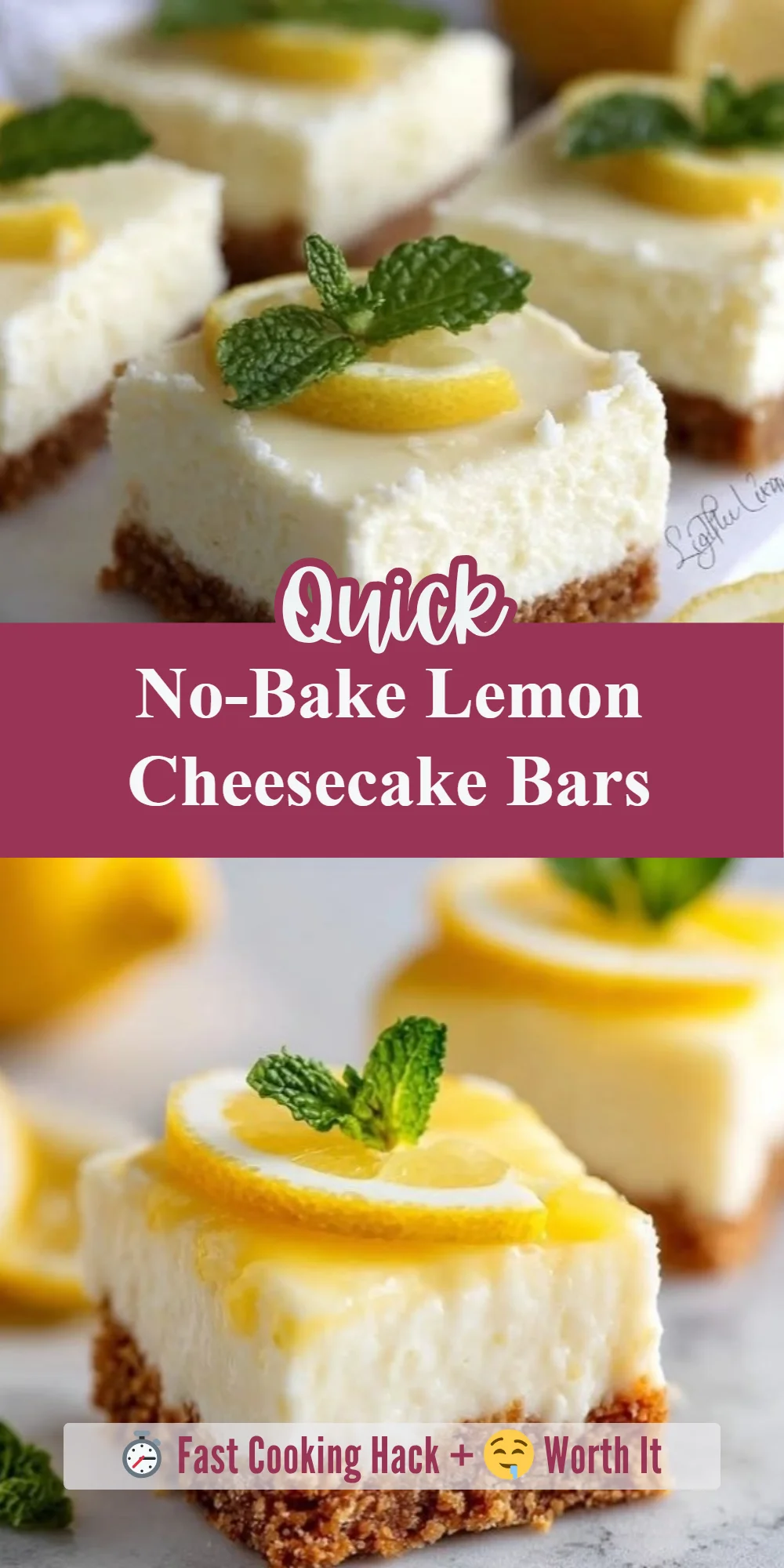 No-Bake Lemon Cheesecake Bars