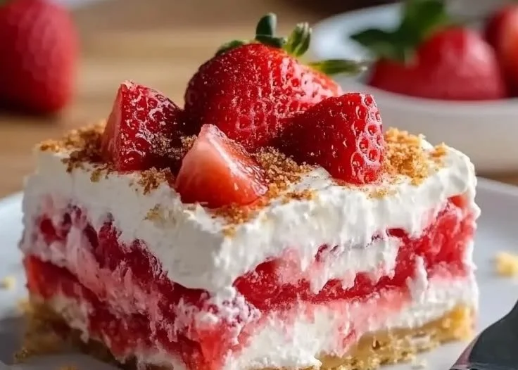 No Bake Strawberry Lasagna