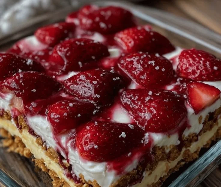 No-Bake Strawberry Pretzel Cheesecake