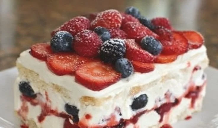 No Bake Summer Berry Icebox Cake