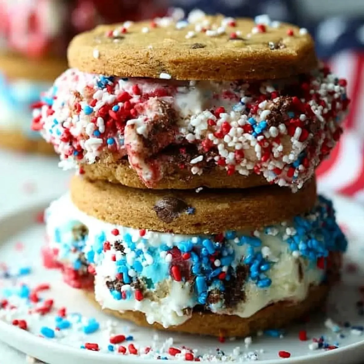 Patriotic Ice Cream Sandwiches