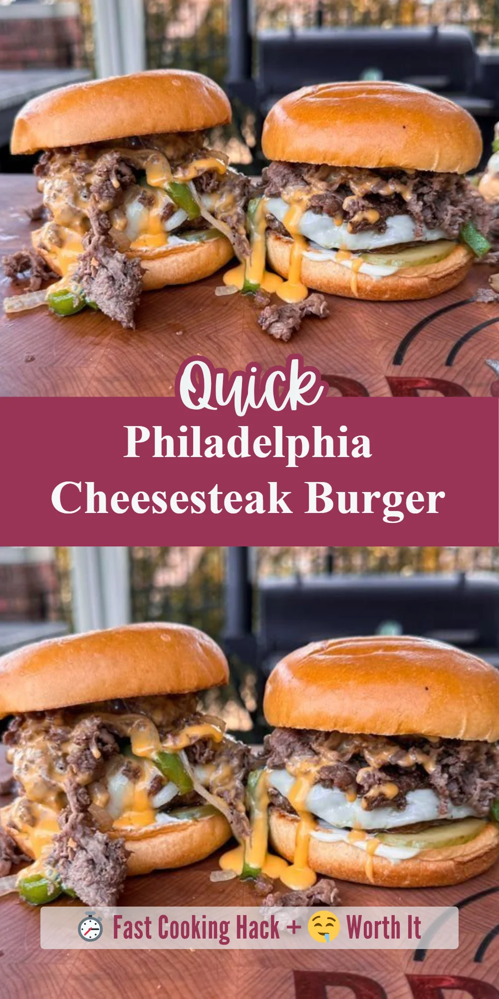 Philadelphia Cheesesteak Burger