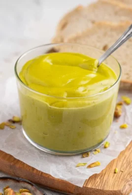 A bowl of homemade pistachio cream inspired by grandma's Italian recipe