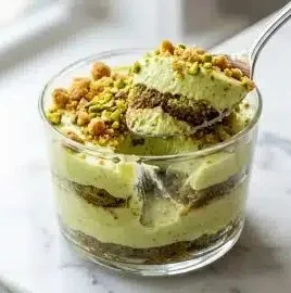 Delicious pistachio tiramisu dessert presented elegantly with pistachio toppings