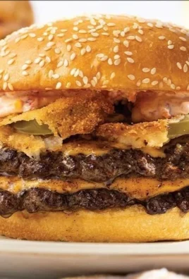 Delicious Southerner Smash Burger served with toppings and sides