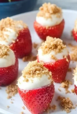 Delicious strawberry cheesecake bites served on a plate