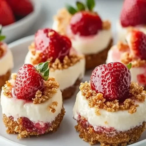 Strawberry Crunch Cheesecake Bites