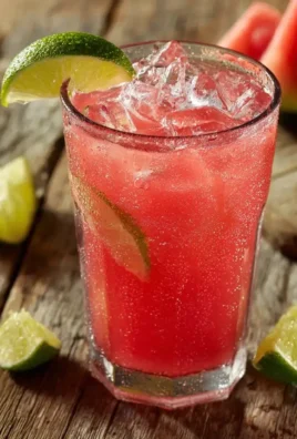 Refreshing Watermelon Limeade served in a glass with lime slices