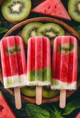 Delicious homemade watermelon popsicles on a sunny day