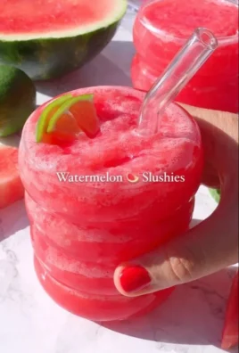 Refreshing watermelon slushies served in a cool glass