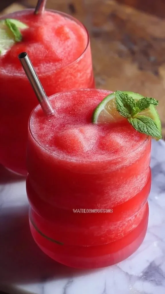 Refreshing watermelon slushies made with 5 ingredients for a delightful summer drink