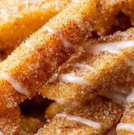 Crispy Air Fryer Apple Fries served in a bowl with caramel dip