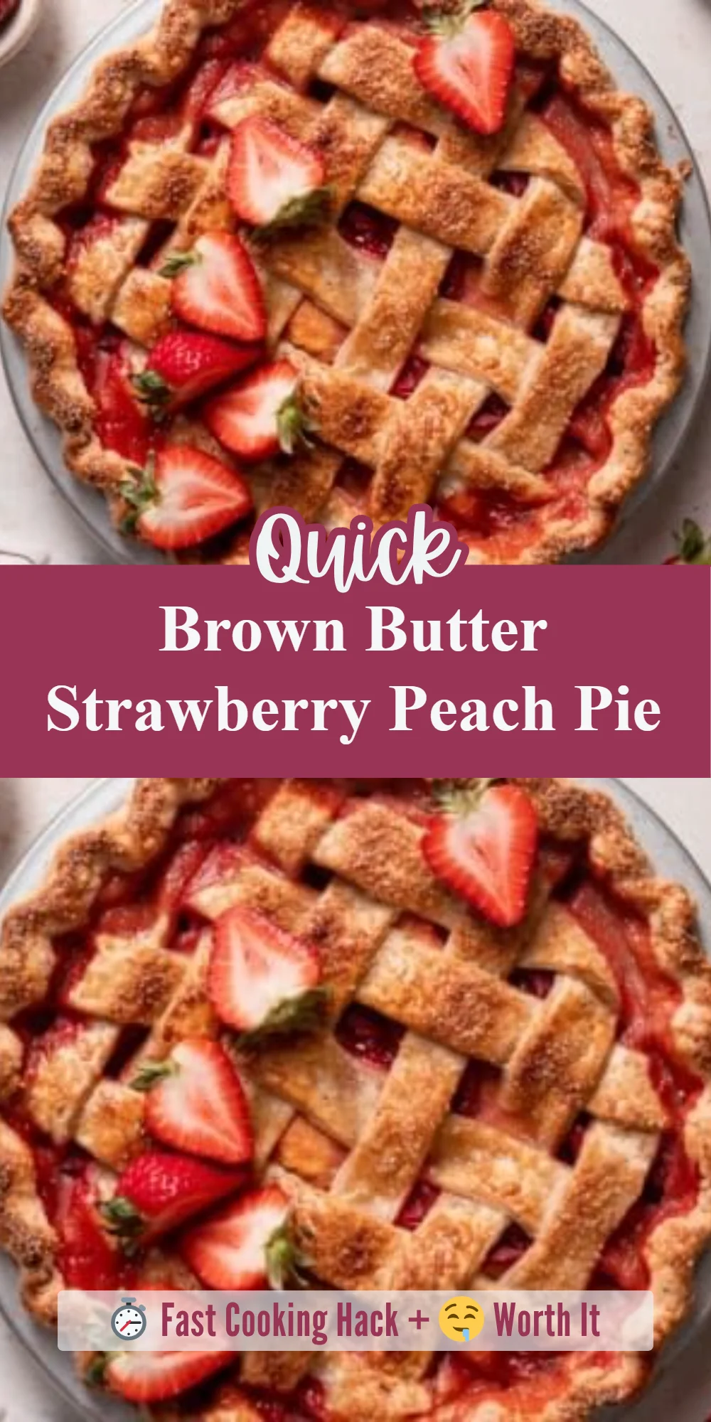 Brown Butter Strawberry Peach Pie