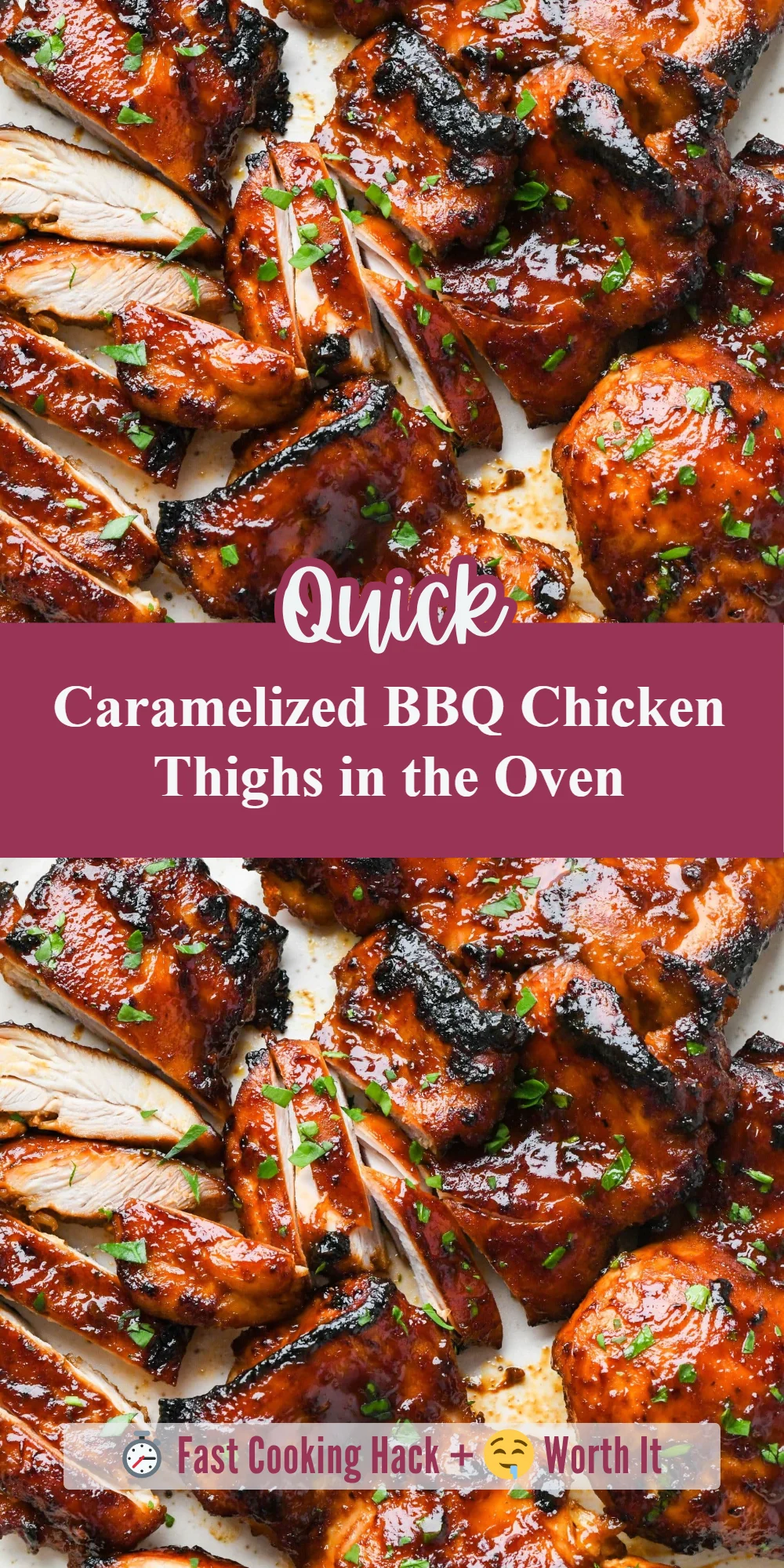 Caramelized BBQ Chicken Thighs in the Oven