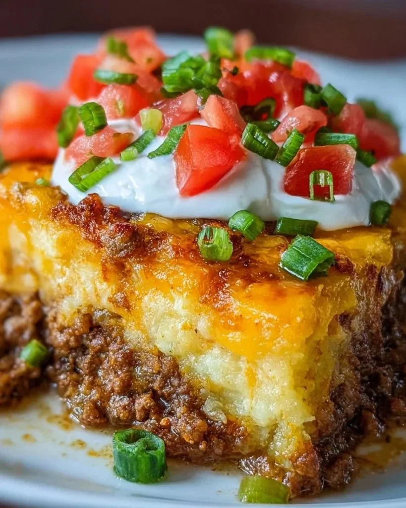 Delicious Cheesy Keto Taco Casserole served in a dish