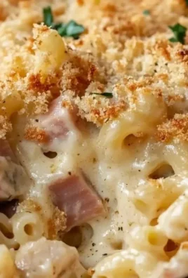 Delicious Chicken Cordon Bleu Casserole with layers of chicken, ham, and cheese