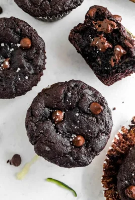 Gluten-free Chocolate Zucchini Muffins freshly baked and ready to enjoy.
