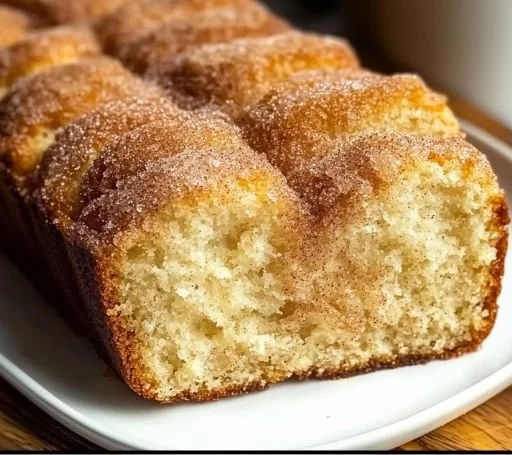 Delicious cinnamon sugar donut bread sliced for serving