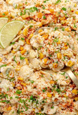 Colorful Mexican Street Corn Pasta Salad with fresh ingredients and pasta