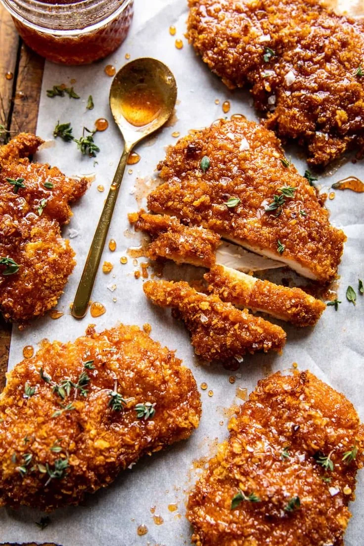 Cornflake-Crusted Chicken baked to golden perfection