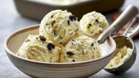 Delicious high protein cottage cheese ice cream in a bowl