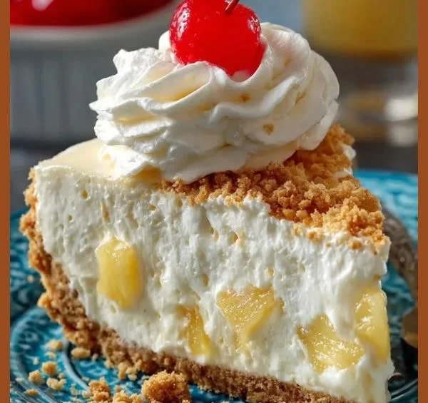 Delicious creamy pineapple cheesecake with tropical flavors