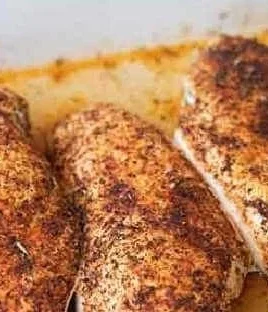 Easy baked chicken dish with herbs and spices ready to serve for dinner