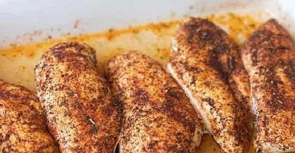Easy baked chicken dish with herbs and spices ready to serve for dinner