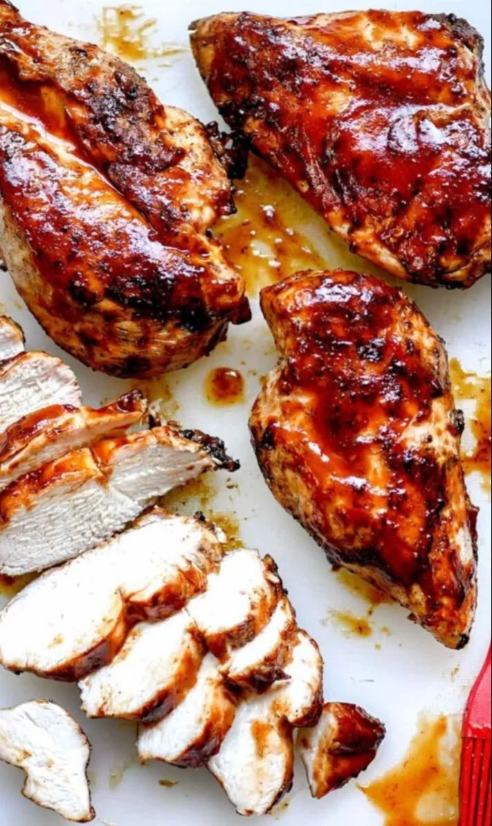 Delicious easy juicy BBQ chicken on a grill