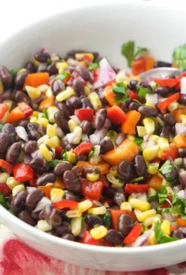 Delicious easy Mexican bean salad recipe with colorful ingredients