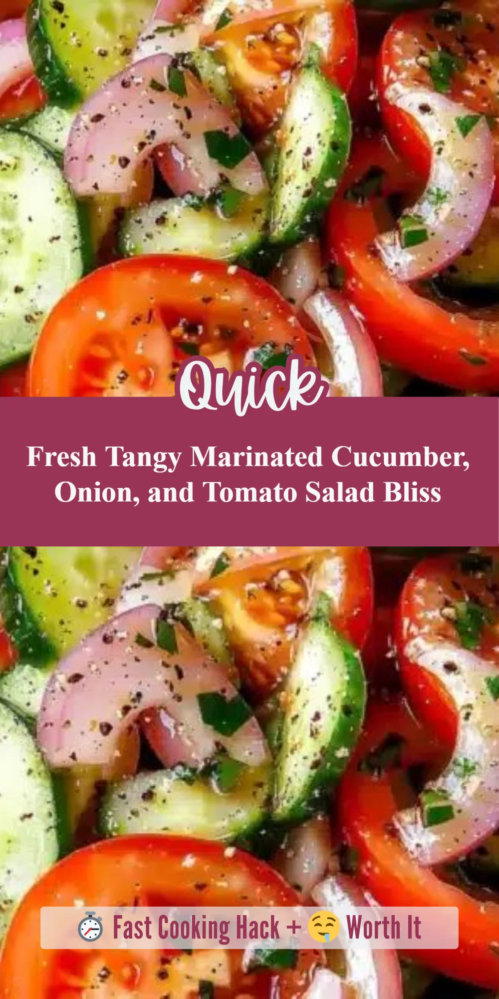 Fresh Tangy Marinated Cucumber, Onion, and Tomato Salad Bliss