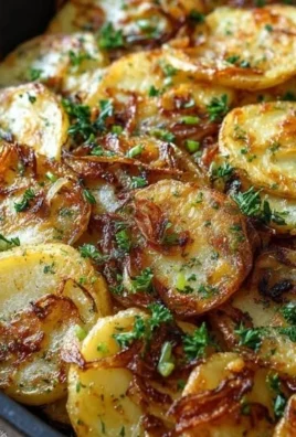 Plate of fried potatoes and onions, a delicious side dish